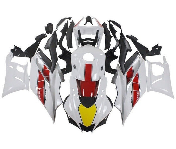 Yamaha YZF-R3 Fairings (2022-2024) White, Red, Yellow at KingsMotorcycleFairings.com