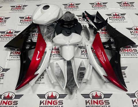 Yamaha YZF-R6 (2008-2016) White, Black, Red Fairings at KingsMotorcycleFairings.com