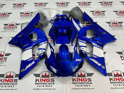 Yamaha YZF-R6 Fairings (1998-2002) Blue, White, Silver at KingsMotorcycleFairings.com
