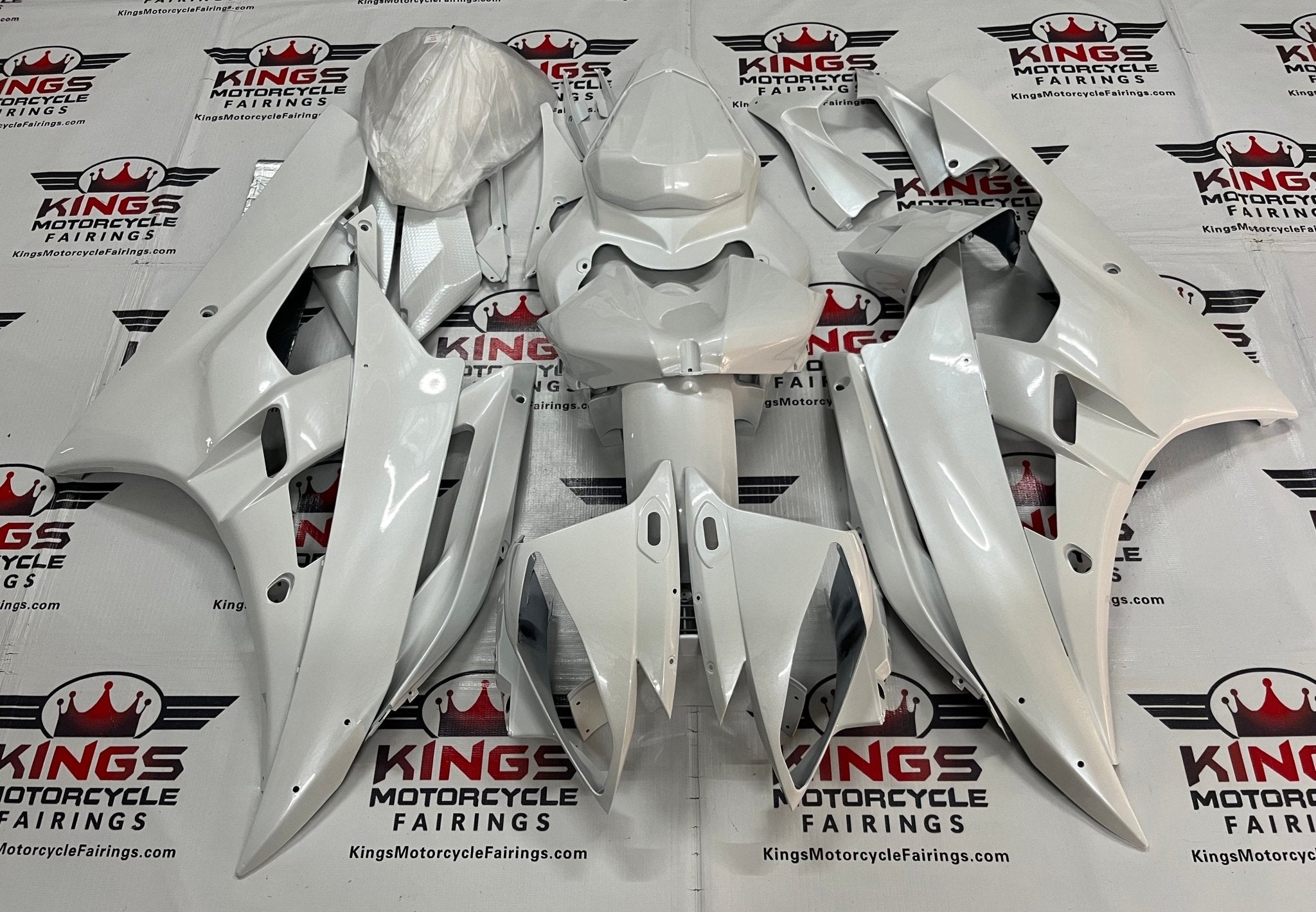 Yamaha YZF-R6 Fairings (2006-2007) Pearl White at KingsMotorcycleFairings.com