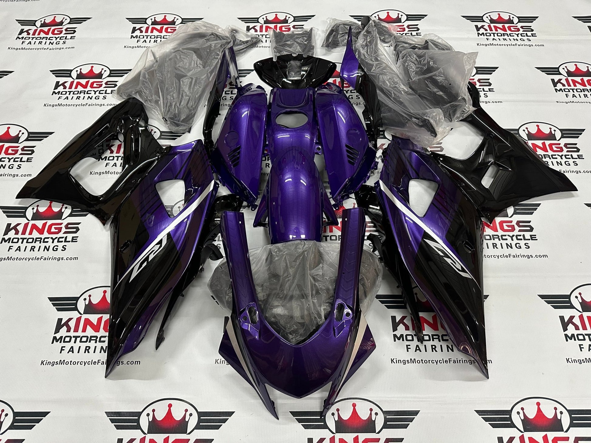 Yamaha YZF-R7 Fairings (2021-2025) Purple, Black at KingsMotorcycleFairings.com