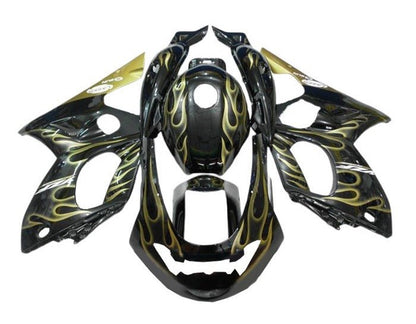 Yamaha YZF600R (1998-2007) Black, Gold Flames at KingsMotorcycleFairings.com