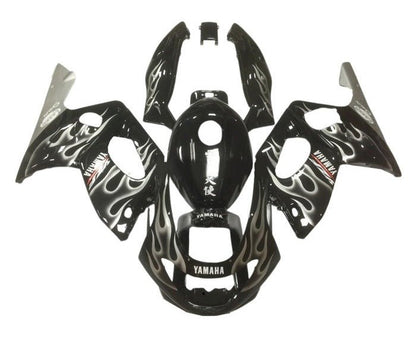 Yamaha YZF600R (1998-2007) Black, White, Gray Flames at KingsMotorcycleFairings.com