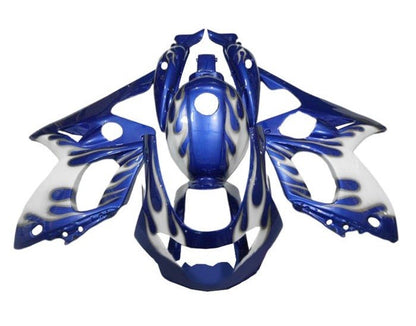 Yamaha YZF600R (1998-2007) Blue, White Flames at KingsMotorcycleFairings.com