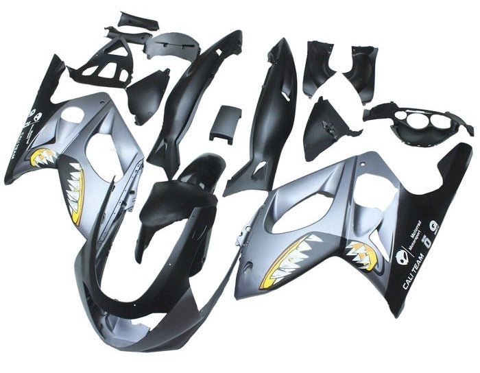 Yamaha YZF600R (1998-2007) Matte Black, Silver, Shark at KingsMotorcycleFairings.com