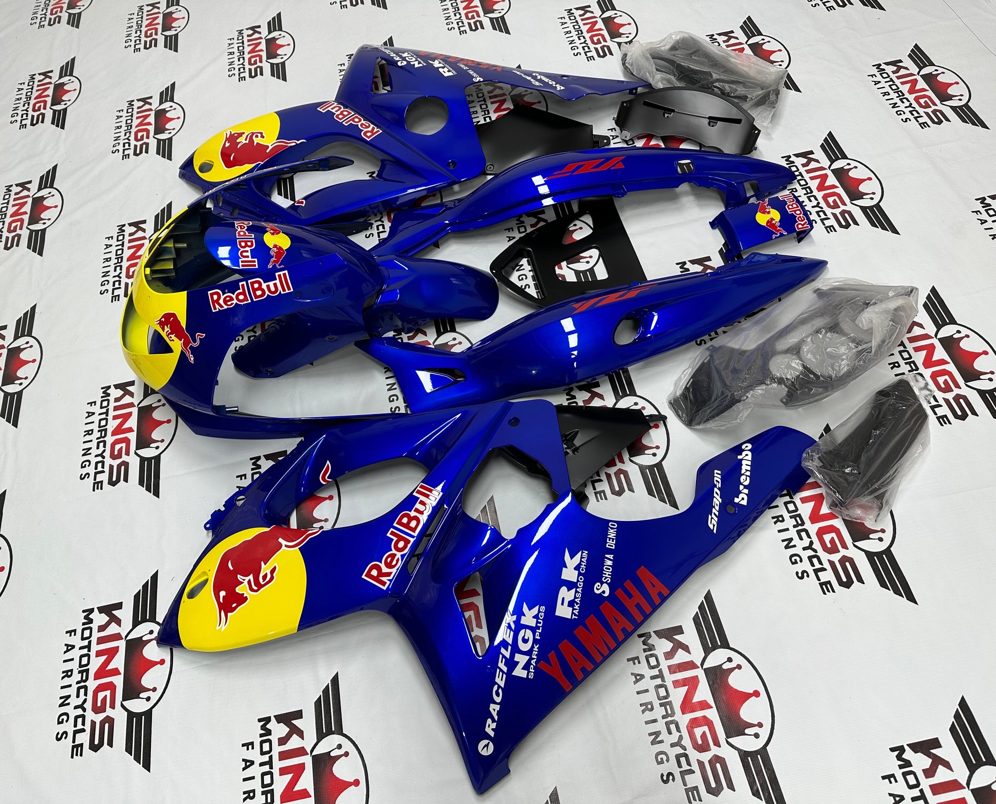 Yamaha YZF600R Fairing Kit (1998-2007) Blue Red Bull at KingsMotorcycleFairings.com
