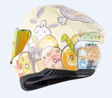Yellow Cartoon Candy & Animals Motorcycle Helmet at KingsMotorcycleFairings.com