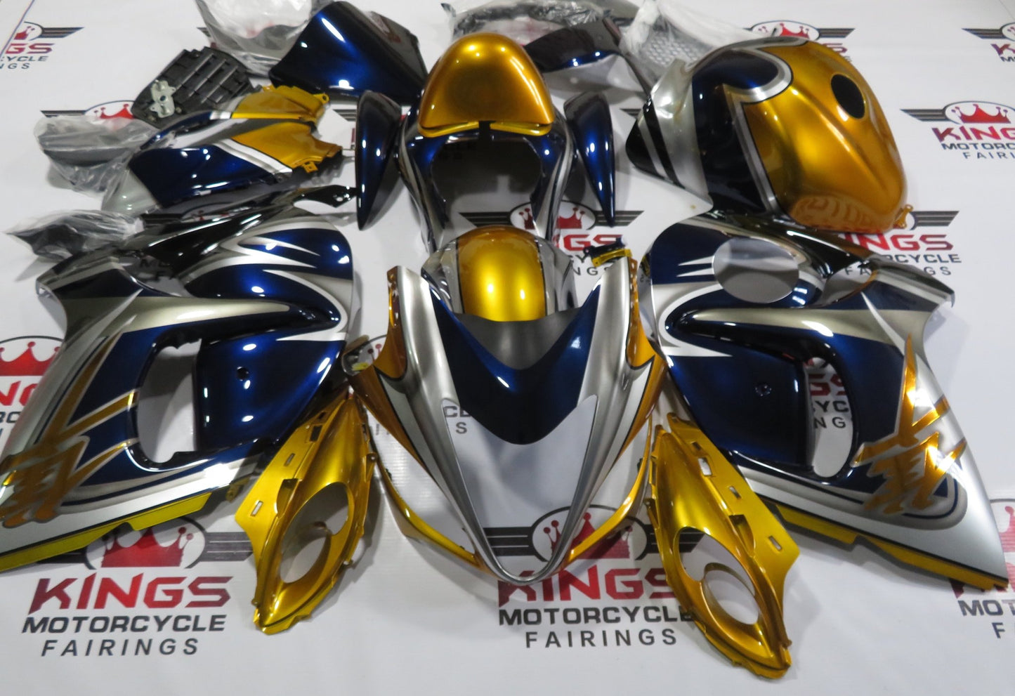 Suzuki GSXR1300 Hayabusa (2008-2019) Gold, Silver & Navy Blue Special Edition Fairings