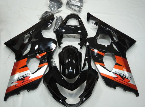 SUZUKI GSXR600 (2004-2005) Black & Orange Fairings