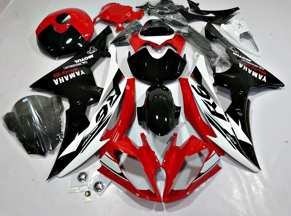 Yamaha YZF-R6 (2008-2016) Red, White & Black Fairings at KingsMotorcycleFairings.com