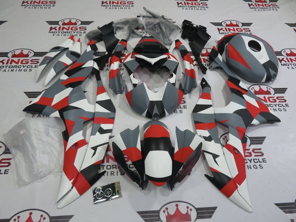 Yamaha YZF-R6 (2008-2016) Matte White, Red, Black & Gray Camouflage Fairings