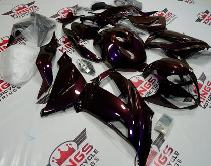 Chameleon Purple and Orange Fairing Kit for a 2013, 2014, 2015, 2016, 2017 & 2018 Kawasaki ZX-6R 636 motorcycle