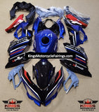 Black, Blue, White and Red Fairing Kit for a 2018, 2019, 2020, 2021, 2022 & 2023 Kawasaki Ninja 400 motorcycle at KingsMotorcycleFairings.com