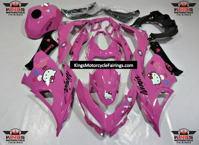 Kawasaki Ninja 400 Fairings (2018-2023) Pink Hello Kitty at KingsMotorcycleFairings.com