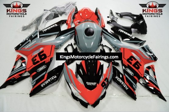 Red, Black, Nardo Gray and White Fairing Kit for a 2018, 2019, 2020, 2021, 2022 & 2023 Kawasaki Ninja 400 motorcycle at KingsMotorcycleFairings.com