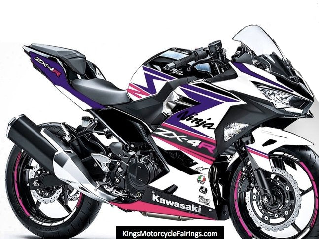 Kawasaki Ninja 400 Fairings (2018-2023) White, Purple, Pink at KingsMotorcycleFairings.com