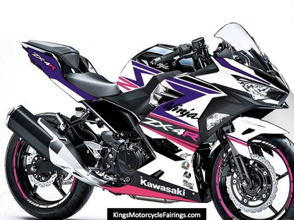 Kawasaki Ninja 400 Fairings (2018-2023) White, Purple, Pink at KingsMotorcycleFairings.com