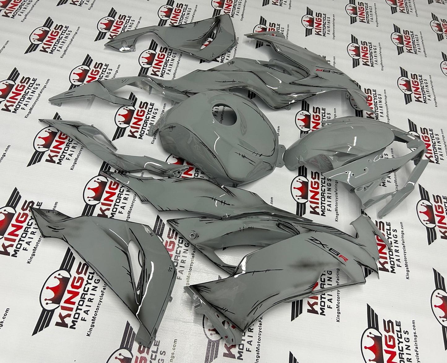 FAIRING KIT FOR A KAWASAKI NINJA ZX6R 636 (2019-2023) NARDO GRAY at KingsMotorcycleFairings.com