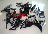 Black and Gray Flame Fairing Kit for a 2006 & 2007 Suzuki GSX-R750 motorcycle
