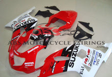 Red, White and Black Fairing Kit for a 2000, 2001, 2002 & 2003 Suzuki GSX-R600 motorcycle