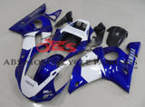 Blue and White Fairing Kit for a 1998, 1999, 2000, 2001 & 2002 Yamaha YZF-R6 motorcycle