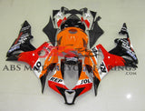 Orange, Red and Black Repsol Fairing Kit for a 2007, 2008 Honda CBR600RR motorcycle