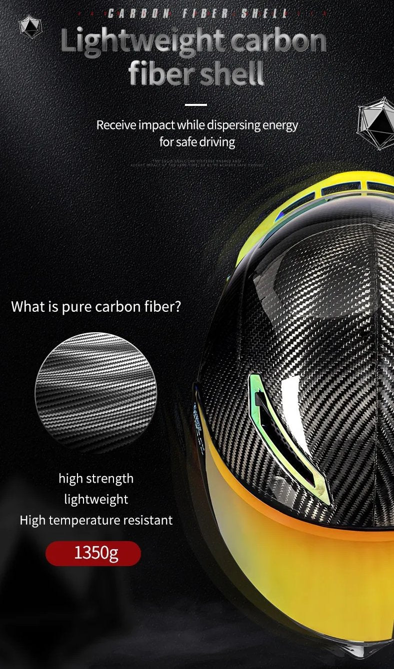 9k Twill HNJ Carbon Fiber Motorcycle Helmet at KingsMotorcycleFairings.com