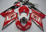 Red, Silver, Black & White Striped Alice Fairing Kit for a 2007, 2008, 2009, 2010, 2011 & 2012 Ducati 1098 motorcycle