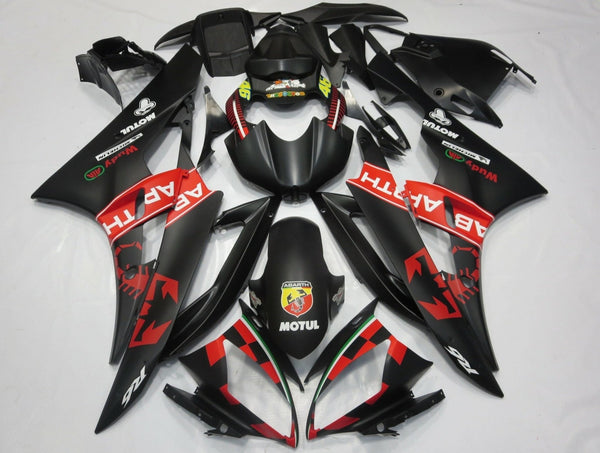 Yamaha YZF-R6 (2006-2007) Matte Black & Matte Red Abarth Fairings