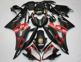Matte Black and Matte Red Abarth Fairing Kit for a 2006 & 2007 Yamaha YZF-R6 motorcycle