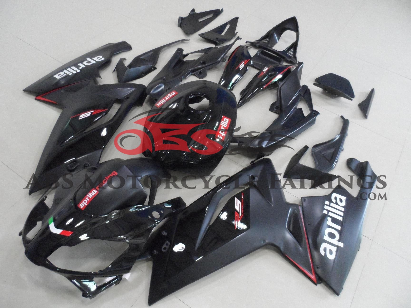 Aprilia RS125 Fairings (2006-2011) Matte Black, Gloss Black at KingsMotorcycleFairings.com
