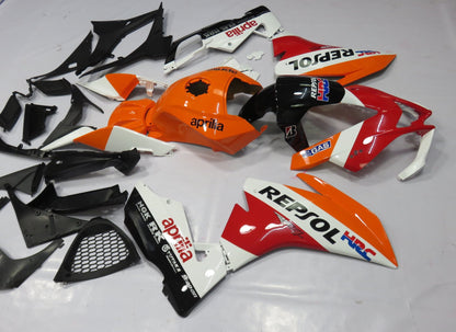 Aprilia RS4125 Fairings (2012-2016) Orange, Red, White Repsol at KingsMotorcycleFairings.com