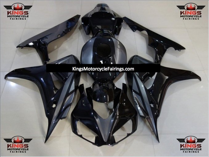 Black and Dark Silver Fairing Kit for a 2006 & 2007 Honda CBR1000RR motorcycle