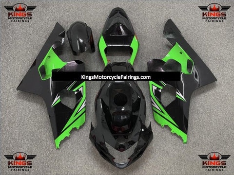 Suzuki GSXR600 (2004-2005) Black & Green Fairings