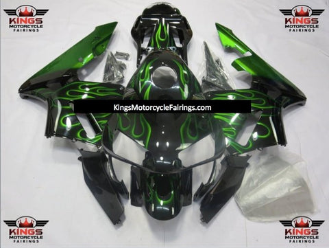 Honda CBR600RR (2003-2004) Black & Green Flame Fairings