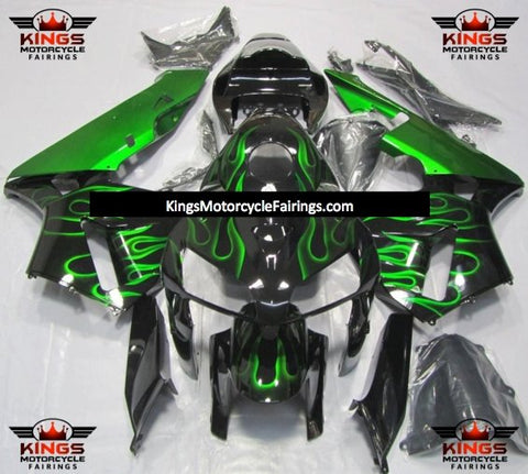 Honda CBR600RR (2005-2006) Black & Green Flame Fairings