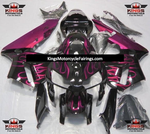 Honda CBR600RR (2005-2006) Black & Hot Pink Flame Fairings