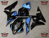 Black and Light Blue Fairing Kit for a 2007 and 2008 Honda CBR600RR motorcycle.