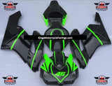 Black and Neon Green Fairing Kit for a 2004 and 2005 Honda CBR1000RR motorcycle