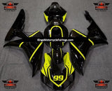 Honda CBR1000RR (2006-2007) Black & Neon Yellow 99 Fairings at KingsMotorcycleFairings.com