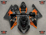 Black and Orange Fairing Kit for a 2004 & 2005 Suzuki GSX-R600 motorcycle