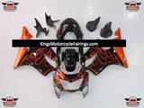 Black and Orange Flames Fairing Kit for a 1999 & 2000 Honda CBR600F4 motorcycle
