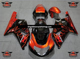 Suzuki GSXR600 (2000-2003) Black & Orange Flame Fairings