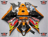 Black and Orange RedBull Fairing Kit for a 2009, 2010, 2011 & 2012 Honda CBR600RR motorcycle