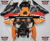 Black and Orange Repsol ManPower Fairing Kit for a 2005 and 2006 Honda CBR600RR motorcycle