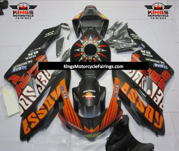 Honda CBR1000RR (2004-2005) Matte Black, Orange, White & Red Rossi Fairings