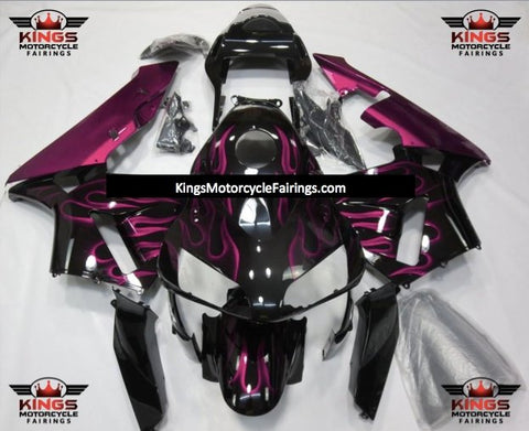 Honda CBR600RR (2003-2004) Black & Pink Flame Fairings