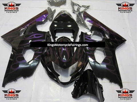 Suzuki GSXR600 (2004-2005) Black & Purple Flame Fairings