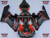 Black and Red Stripe Fairing Kit for a 2004 and 2005 Honda CBR1000RR motorcycle