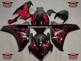 Black and Red Flame Fairing Kit for a 2008, 2009, 2010 & 2011 Honda CBR1000RR motorcycle